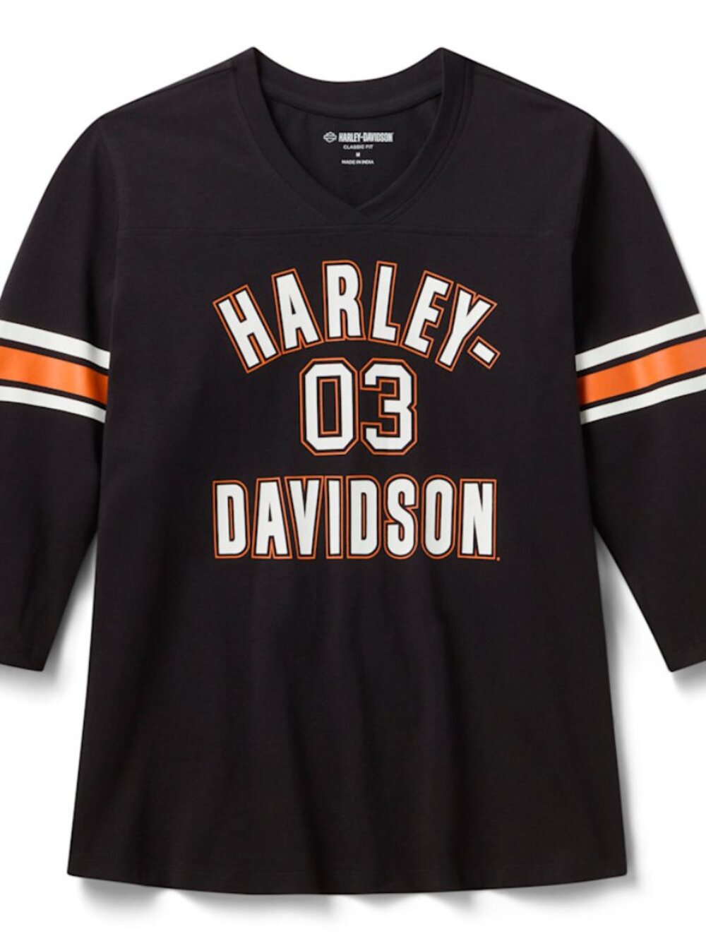 Harley-Davidson Women's 1X Women's H-D Essential 3/4 Sleeve V Neck NEW w TAGS